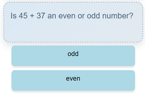 Even or odd Addition patterns